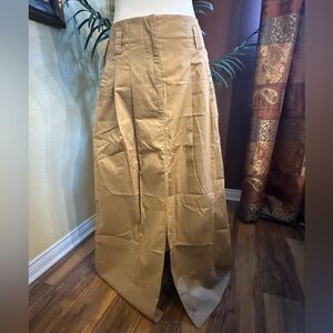 Commense Oversized Cotton Split Maxi Skirt Without Belt